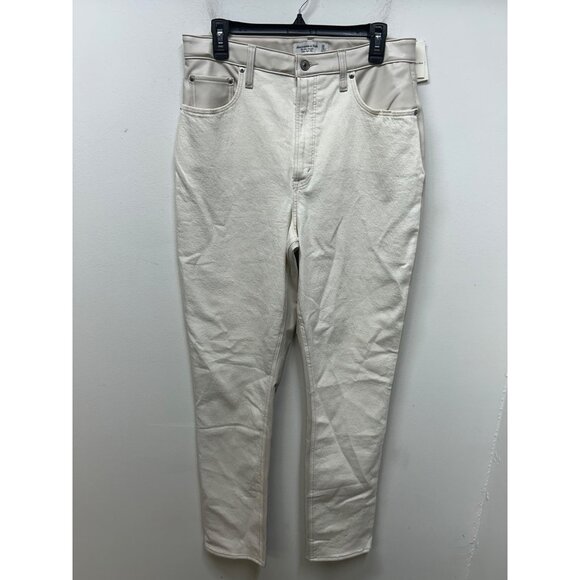 NWT Abercrombie & Fitch Curve love vegan leather Ultra High Rise Slim Straight J - Picture 2 of 10